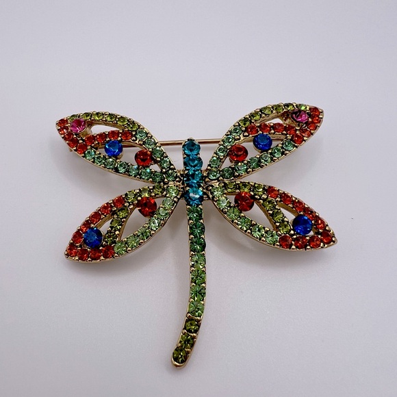 Jewelry - Vintage Dragonfly Gold Tone Brooch Pin